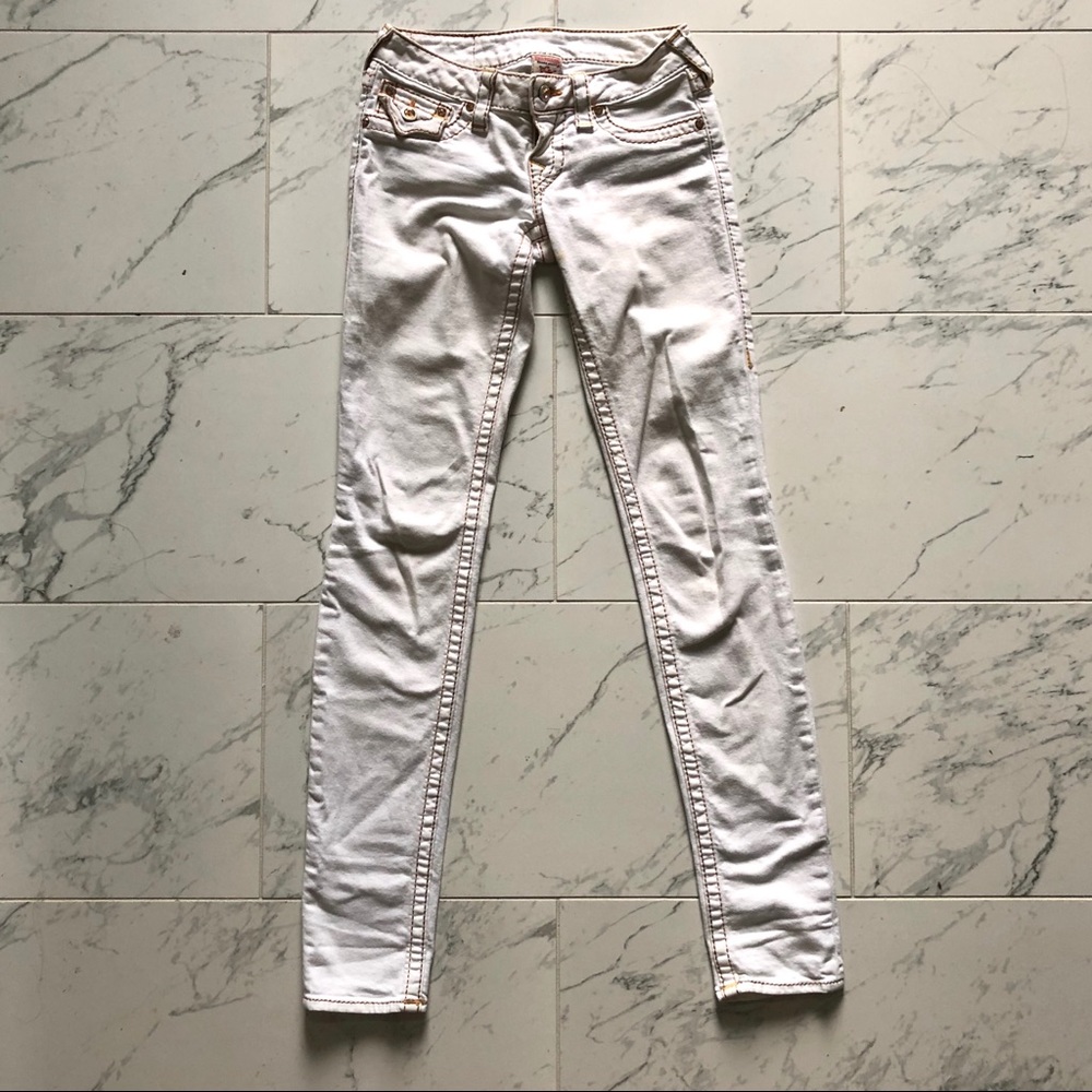 True Religion White Skinny Jeans (25)